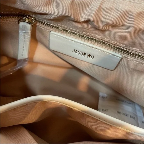 Jason Wu Dylan Woven Ivory Lizard Print camo Shoulder Bag Purse Handbag NWT $138 - Picture 12 of 13